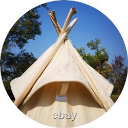 Outdoor 2M Canvas 2-3 Person pyramid Tent with Double Door campig tipi tent