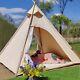 Outdoor 2m Canvas Camping Pyramid Tent Adult Indian Teepee Tent For 1-2 Person