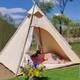 Outdoor 2m Canvas Camping Pyramid Tent Adult Indian Teepee Tent For 1-2 Person