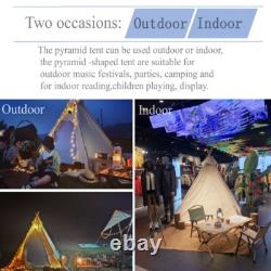 Outdoor 2M Canvas Camping Pyramid Tent Adult Indian Teepee Tent for 1-2 Person