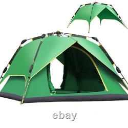 Outdoor 3-4 Man Pop Up Camping Tent Large Space Hiking Waterproof withMosquito Net