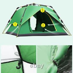 Outdoor 3-4 Man Pop Up Camping Tent Large Space Hiking Waterproof withMosquito Net