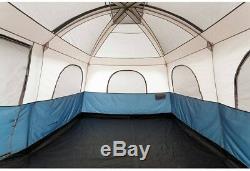 Outdoor Camping 2 Room Trail 14 X 10 Family Cabin Tent, Sleeps 10 Gray Blue