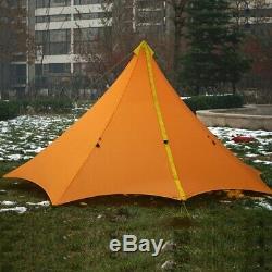 Outdoor Camping Teepee Silicon Coated Pyramid Large Waterproof Hiking Tents