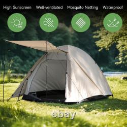 Outdoor Camping Tent Pop Up 3-4 Man Family Hiking Shelter with Zipped Door & Bag