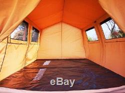 Outdoor Family Camping Large Cotton 6X3M Glamping Safari House Tent With Veranda