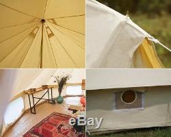 Outdoor Large6M Canvas Bell Tent Waterproof Camp Glamping Tent with stove jack