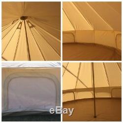 Outdoor Large6M Canvas Bell Tent Waterproof Camp Glamping Tent with stove jack