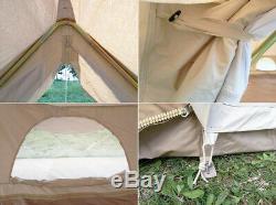 Outdoor Twin Pole of Cotton Canvas 6x4m Emperor Bell YurtTent Camping FamilyTent