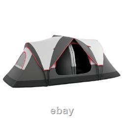 Outsunny 2 Room Camping Tent with Waterproof Rainfly & Screen Panels Grey