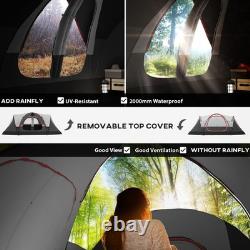 Outsunny 2 Room Camping Tent with Waterproof Rainfly & Screen Panels Grey