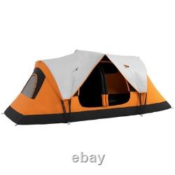 Outsunny 2 Room Camping Tent with Waterproof Rainfly & Screen Panels Orange