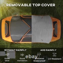 Outsunny 2 Room Camping Tent with Waterproof Rainfly & Screen Panels Orange
