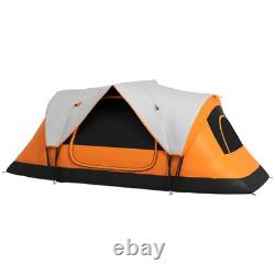 Outsunny 2 Room Camping Tent with Waterproof Rainfly & Screen Panels Orange