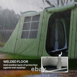Outsunny 3-4 Man Tunnel Tent Sewn in Floor 3000mm Waterproof Groundsheet Green