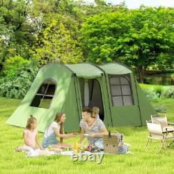 Outsunny 3-4 Man Tunnel Tent with Sewn in Floor, 3000mm Waterproof, Green