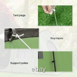 Outsunny 3-4 Man Tunnel Tent with Sewn in Floor, 3000mm Waterproof, Green