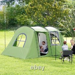 Outsunny 3-4 Man Tunnel Tent with Sewn in Floor, 3000mm Waterproof, Green