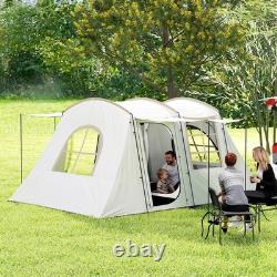 Outsunny 3-4 Man Tunnel Tent with Sewn in Floor, 3000mm Waterproof, Khaki