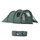 Outsunny 3-4 Persons Tunnel Tent, Two Room Camping Tent With Windows, Green