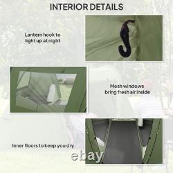 Outsunny 3 Man Camping Tent with 2 Bedrooms, 3000mm Waterproof, Green