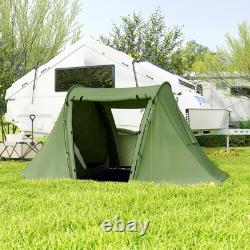 Outsunny 3 Man Camping Tent with 2 Bedrooms, 3000mm Waterproof, Green