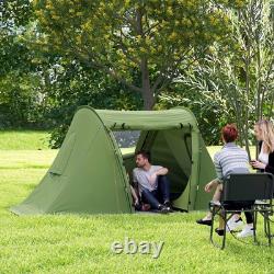 Outsunny 3 Man Camping Tent with 2 Bedrooms, 3000mm Waterproof, Green