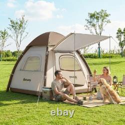 Outsunny 3 Man Inflatable Camping Tent with 3000mm Waterproof Rainfly, Cream