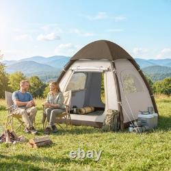 Outsunny 3 Man Inflatable Camping Tent with 3000mm Waterproof Rainfly, Cream