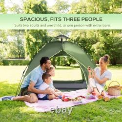 Outsunny 3 Person Pop Up Camping Tent Double Layer Dome
