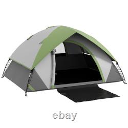 Outsunny 4-5 Man Camping Tent with Sewn-in Groundsheet, 3000mm Waterproof, Green