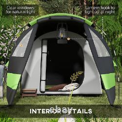 Outsunny 4-5 Person Blackout Camping Tent Spacious Waterproof with Living Room