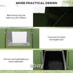 Outsunny 4-6 Man Camping Tent with Two Bedroom, Hiking Sun Shelter Dark Green