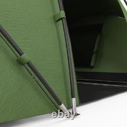 Outsunny 4-6 Man Camping Tent with Two Bedroom, Hiking Sun Shelter Dark Green