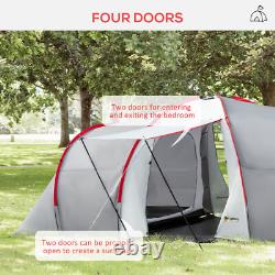 Outsunny 4-6 Person Camping Tent with 2 Bedroom, Living Area and Vestibule