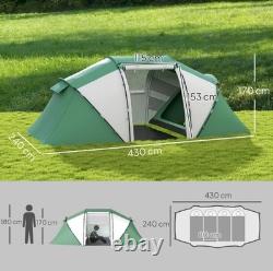 Outsunny 4-6 Persons Camping Tent Dome Family Travel Group Hiking Room Fishing