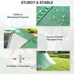 Outsunny 4-6 Persons Camping Tent Dome Family Travel Group Hiking Room Fishing