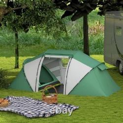 Outsunny 4-6 Persons Camping Tent Dome Family Travel Group Hiking Room Fishing