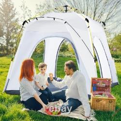 Outsunny 4 Man Pop Up Tent Camping Backpacking Dome Tent, Light Grey