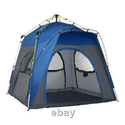 Outsunny 4 Person Automatic Camping Tent, Outdoor Pop Up Tent, Portable Backpack