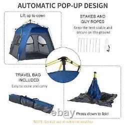 Outsunny 4 Person Automatic Camping Tent, Outdoor Pop Up Tent, Portable Backpack