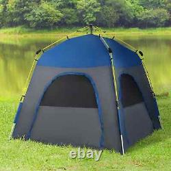 Outsunny 4 Person Automatic Camping Tent, Outdoor Pop Up Tent, Portable Backpack