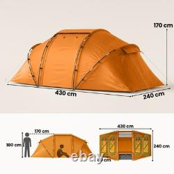Outsunny 4 Person Camping Tent Dome Family Travel Group Hiking Room Fishing