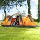 Outsunny 5-6 Man Camping Tent Large With Bag Fibreglass And Steel Frame Orange