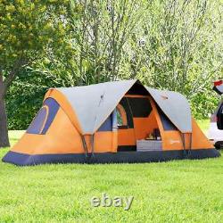 Outsunny 5-6 Man Camping Tent Large with Bag Fibreglass and Steel Frame Orange
