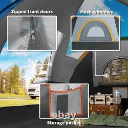 Outsunny 5-6 Man Camping Tent with Bag, Fibreglass and Steel Frame, Grey