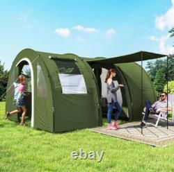 Outsunny 5-6 Man Family Tent Camping Tent with 2 Room and Carry Bag, Green