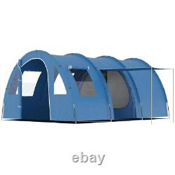 Outsunny 5-6 Man Family Tent Camping Tent with Two Room, Floor and Carry Bag