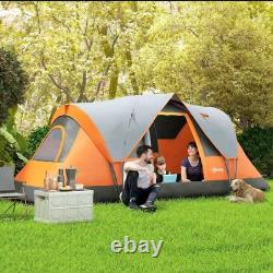 Outsunny 5-6 Man Large Camping Tent with Bag Fibreglass and Steel Frame Orange