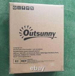 Outsunny 5-6 Man Large Camping Tent with Bag Fibreglass and Steel Frame Orange